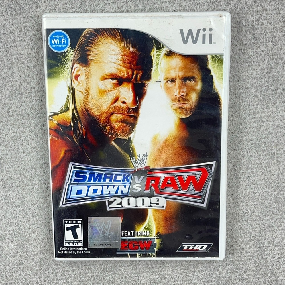 WWE SmackDown vs. Raw 2009 Featuring ECW - Nintendo Wii - Complete Tested